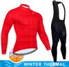 2025  Winter Thermal Fleece Cycling Jersey Set Man's Long Sleeves Cycling Kits Mountain Bike Jersey Road Bike Cycling Suit