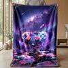 Galaxy Game Pad Theme Blanket Lightweight Warm Flannel Blanket Decorative Throw Blanket for Home Decoration