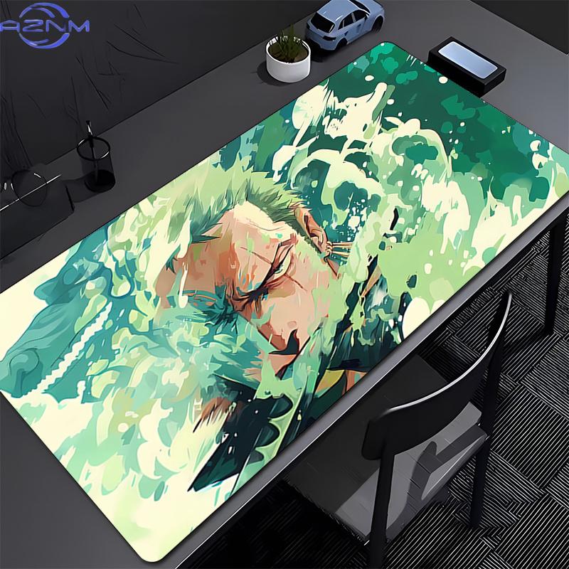 Heißes Anime-Mauspadd Gummi Tisch Großes Gamer-Schreibtischunterlage Computer-Tastaturpad PC-Gaming-Zubehör Teppich One Piece Zoro Mauspadd