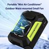 Waist Hanging Fan 5000mAh Rechargeable Hanging Neck Fan With Strong Airflow High Brightness LED For Outdoor Work
