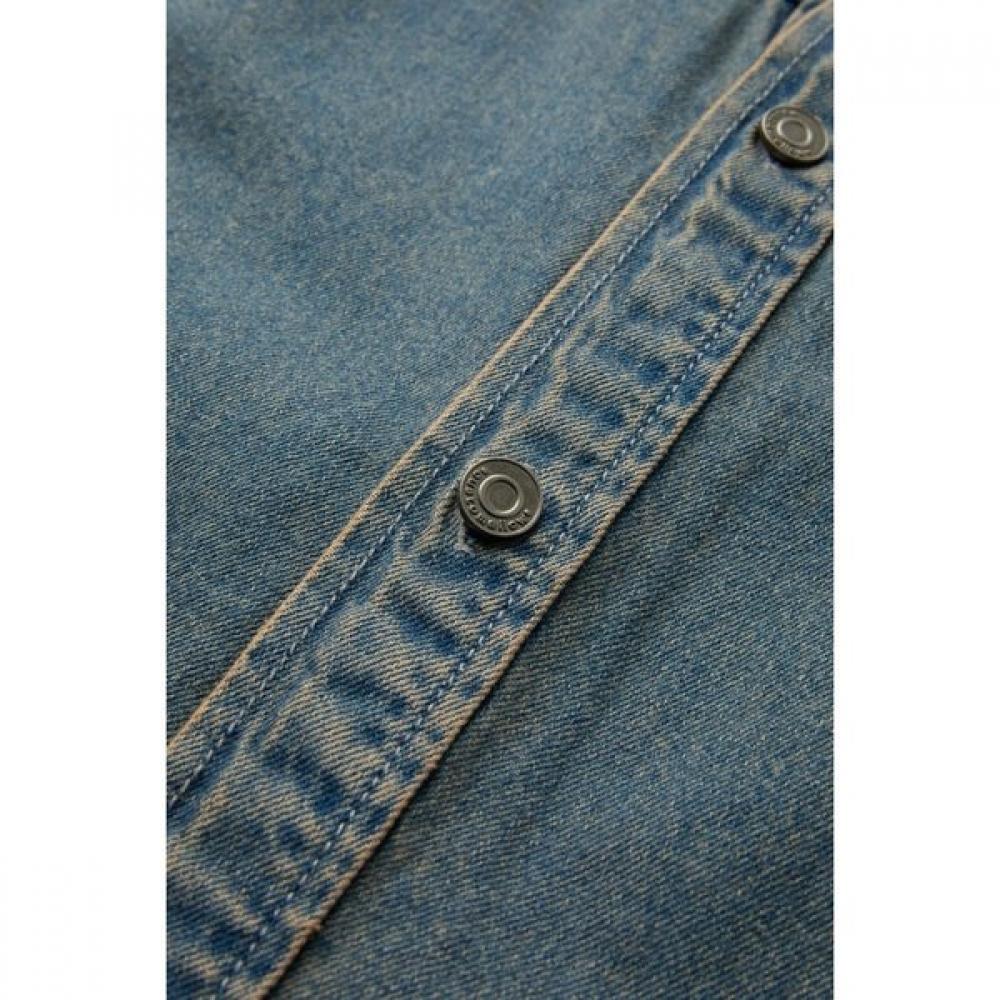 Customellow Oversized Fit Blue Denim Shirt C9sam26211bux