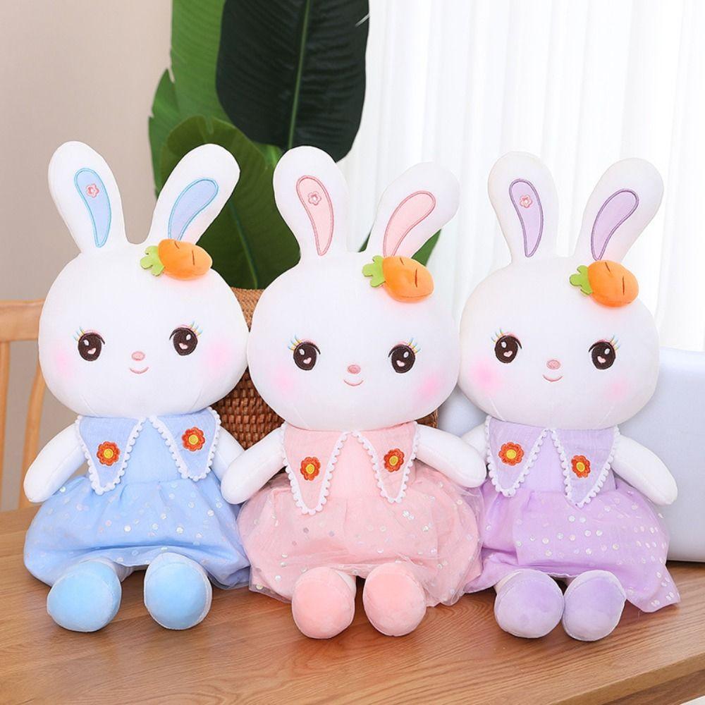 Short Plush Rabbit Plush Toy Soft Material Plush Toy Cute Cartoon Bunny Sleeping Doll  Girls Doll