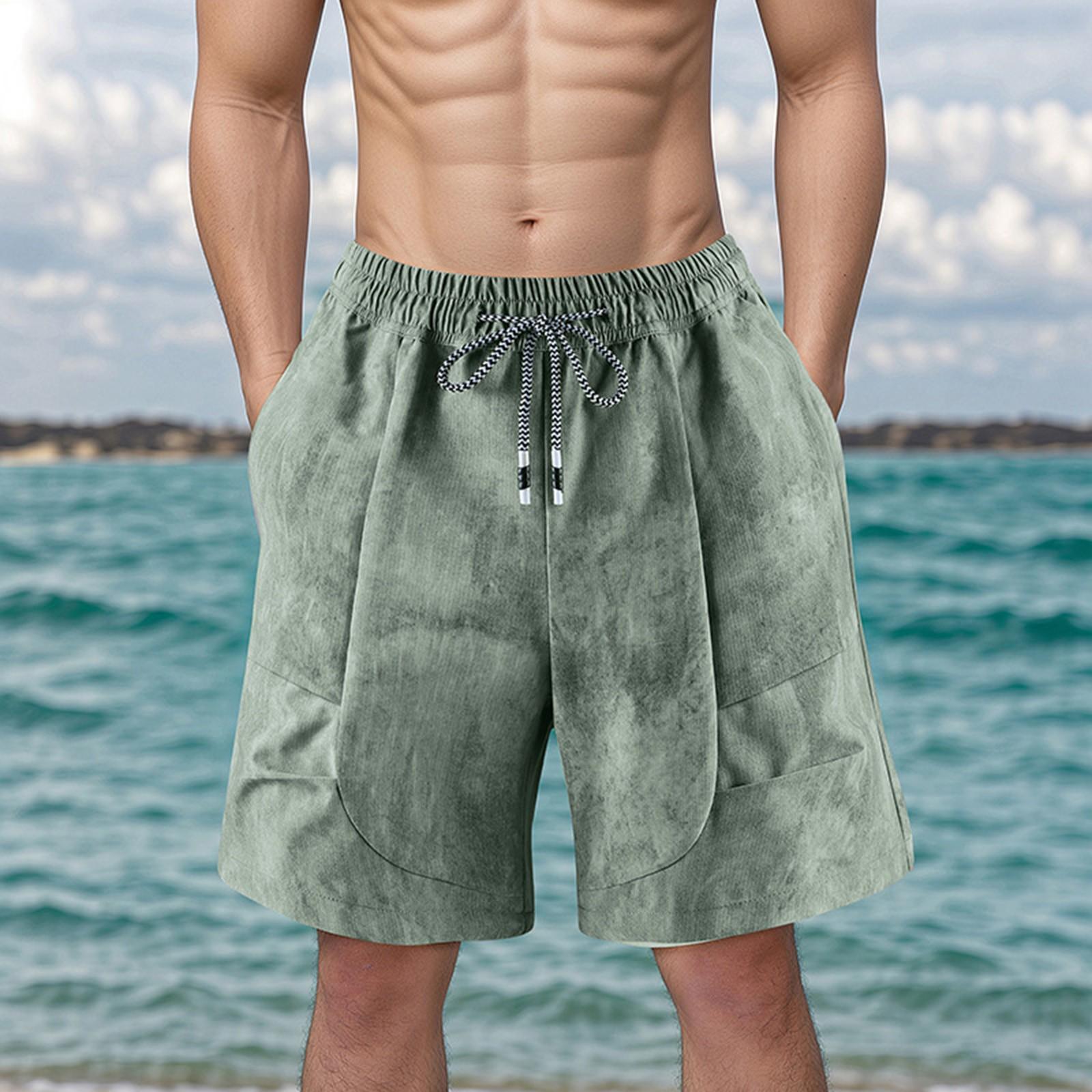 

Мужские летние дышащие шорты на шнурке Мужские повседневные спортивные шорты XXXL армия зеленый