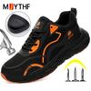 Fashion Safety Shoes Work Sneakers Steel Toe Shoes Men Boots Puncture-Proof Protection Shoes Comfort Indestructible Shoes Male