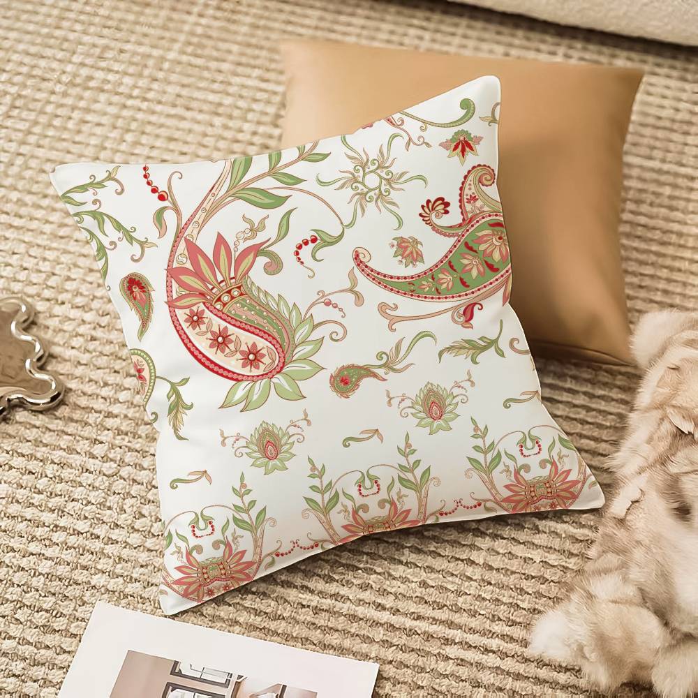 Bohemia Pillow Case Anti-dustmite Pillowcase Invisible Zipper Silky Short Plush Sofa Cushion Cover