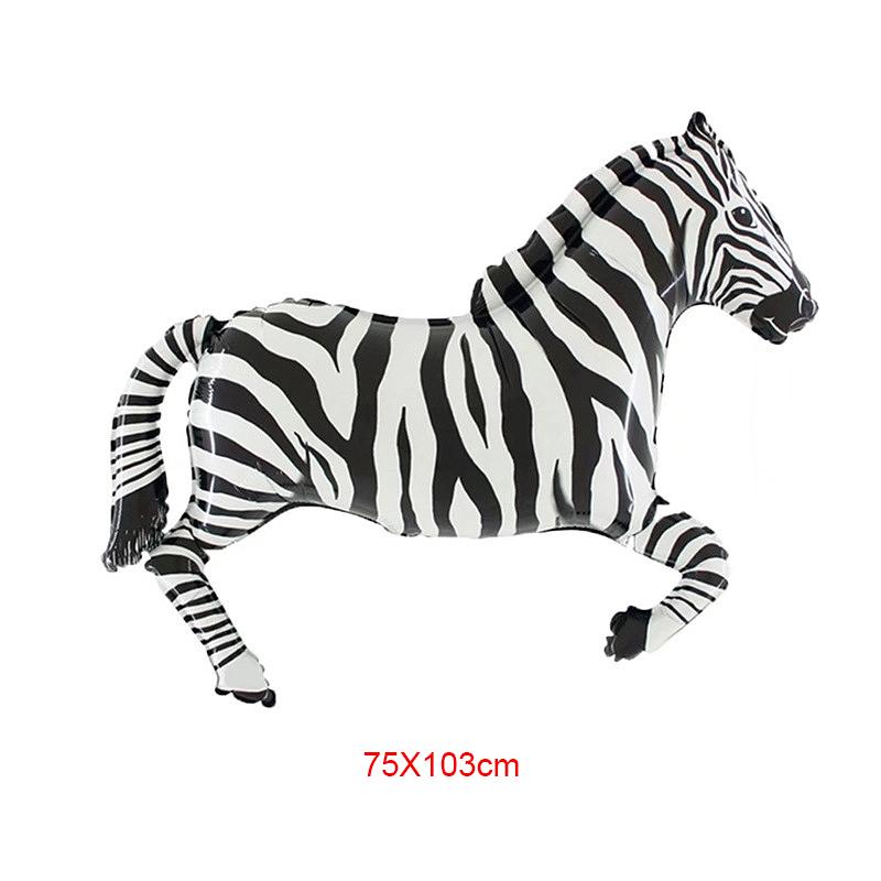 

75x103cm Zebra Horse Tiger Aluminum Foil Balloon Cartoon Animal Birthday Party Decoration Personalized Theme Room Decor Toys 1pc зебра