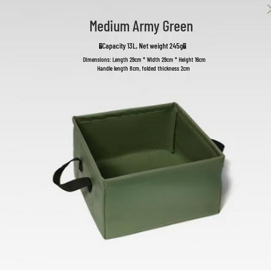 Foldable Square Water Bucket with Large Capacity - Portable Travel Storage for Tableware and Toiletries.