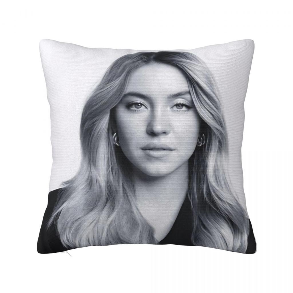 Sydney Sweeney American Actress Photo Pillow Cover Cushion Cover Square Pillow Case Pillowcases For Sofa Bedroom Home Decor