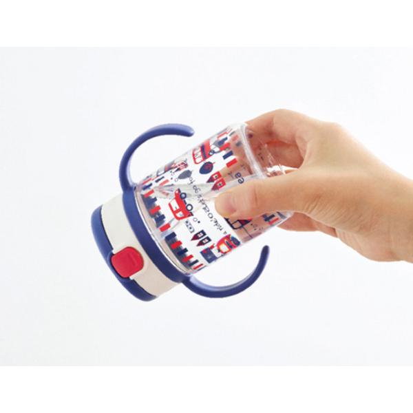 Richell AQ Trinkbecher mit Strohhalm 320ml, 1 Stück, marineblau