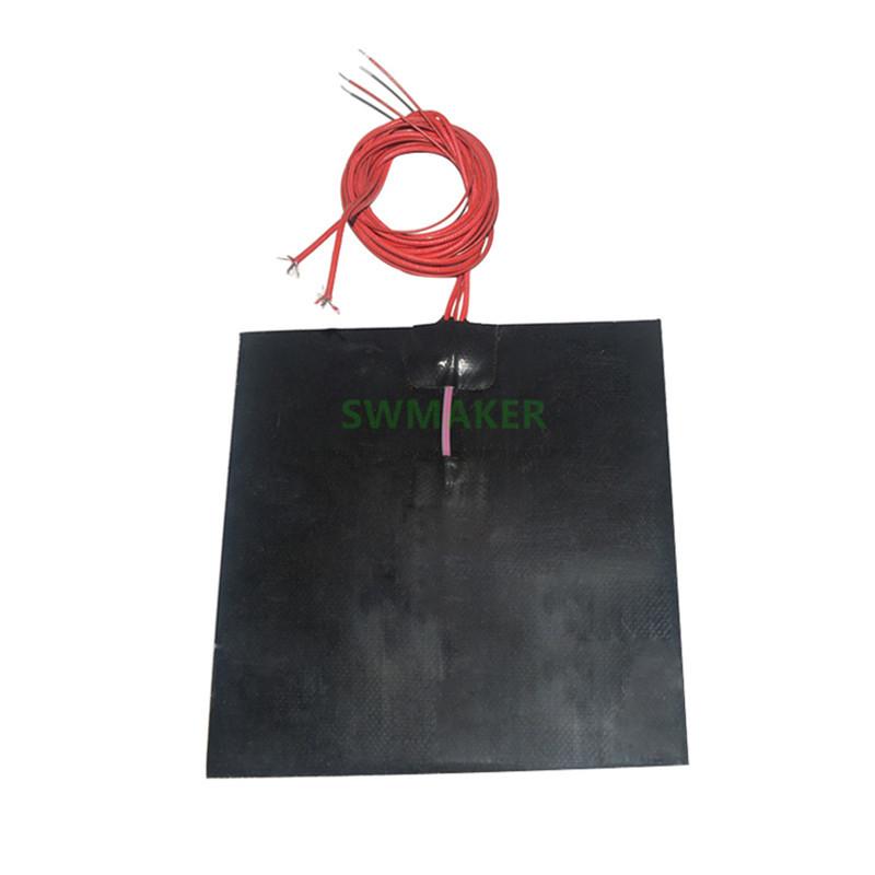 

350x350mm 500W 800W Anycubic 3D Printer Heat Bed Silicone Rubber Heater 350*350mm Electric Heating Pad Customized black