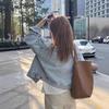 2025 Korean Style Loose Blue Denim Jacket - Women's Versatile Long Sleeve Top