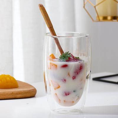 Thickened Double-Layer Water Cup Glass Egg-Shaped Cup High-Value Household Thermal Insulation Milk Cup Coffee Cup Transparent