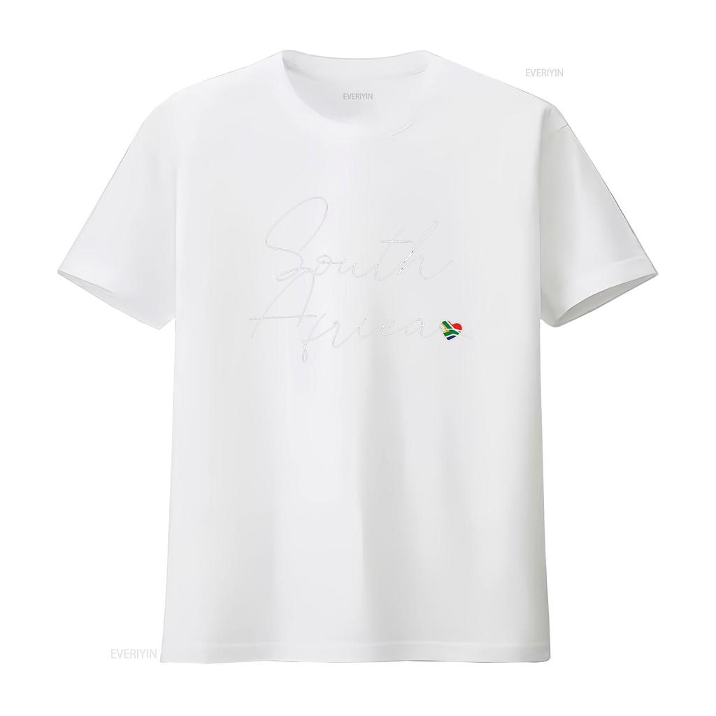Simple Love South African Flag Heart on Africa T Shirt vintage Washed graphic designer clothes Stretched Slightly Versatile