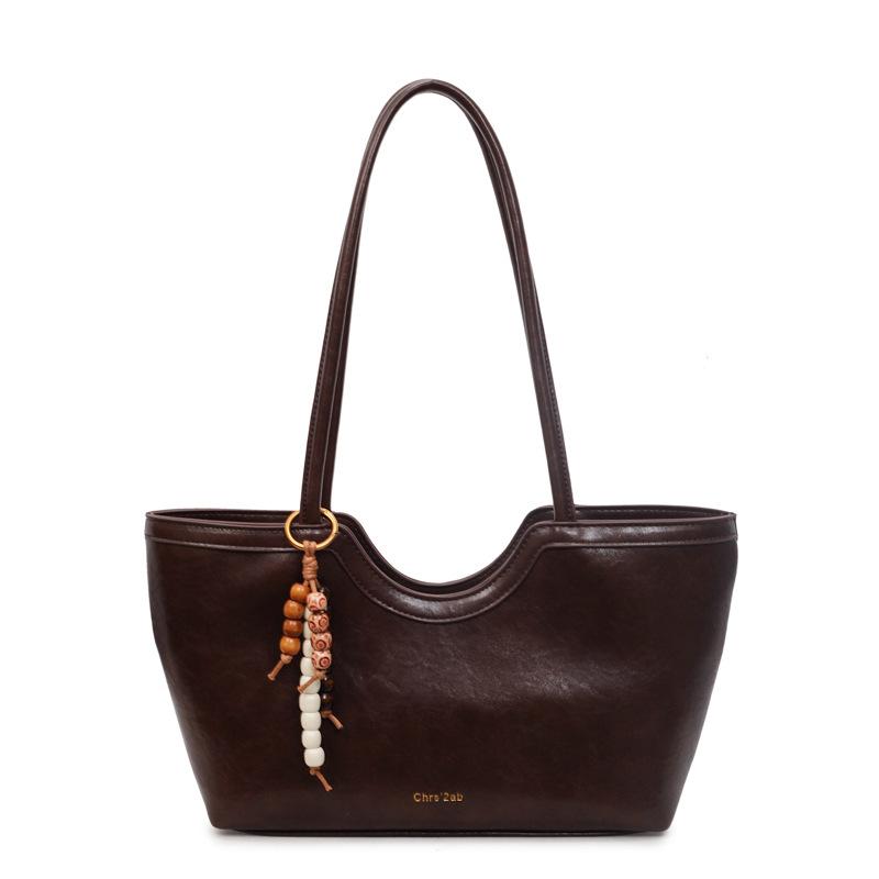 Large-capacity commuter tote bag women's 2025 autumn new retro handbag fashionable shoulder armpit bag