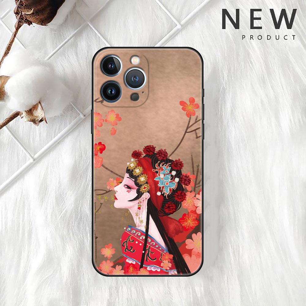Opera Retro Girl Case For Apple iPhone 14 Pro Max 13 11 12 Mini SE 7 8 Plus X XS 6 6S Silicone Shell Phone Cover Soft TPU Funda