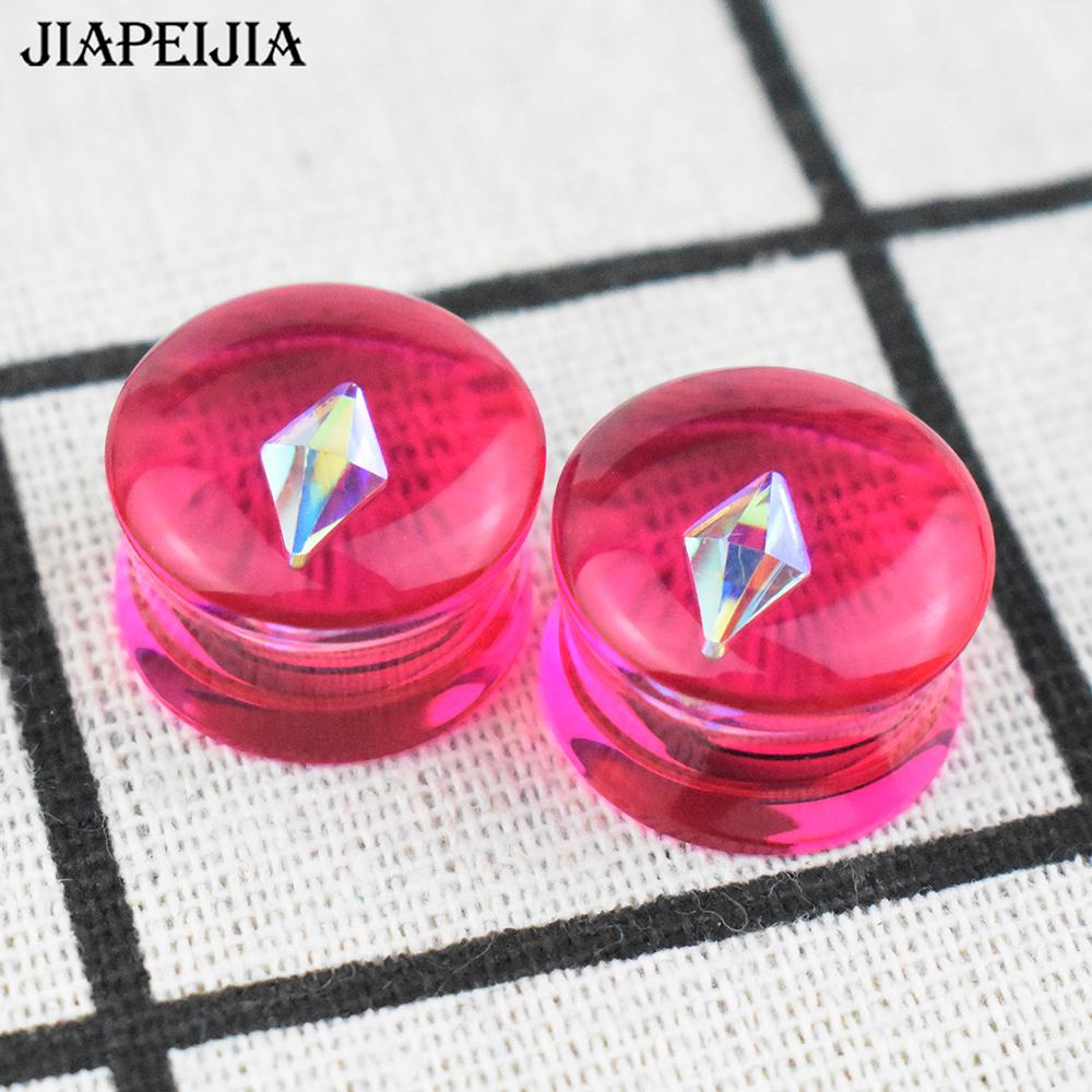 Acrylic Ear Plugs Gauges, Double Flared Ear Tunnels Body Piercing Jewelry for Ear Stretching, 2PCS Fashion Ear Expanders for Wom