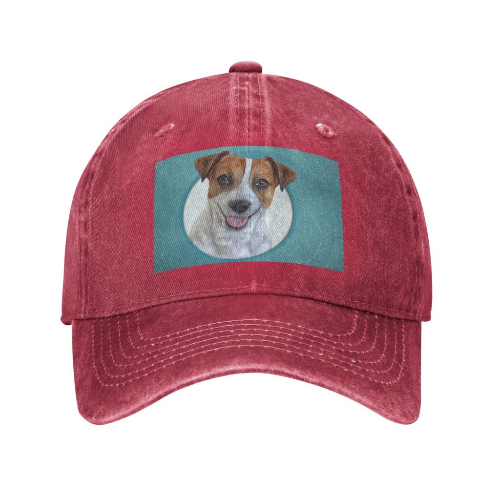 Dog Jack Russell Terrier Drawing, illustration funny dog Denim Cap Casual Baseball Caps Adjustable Hat Unisex Baseball Hats