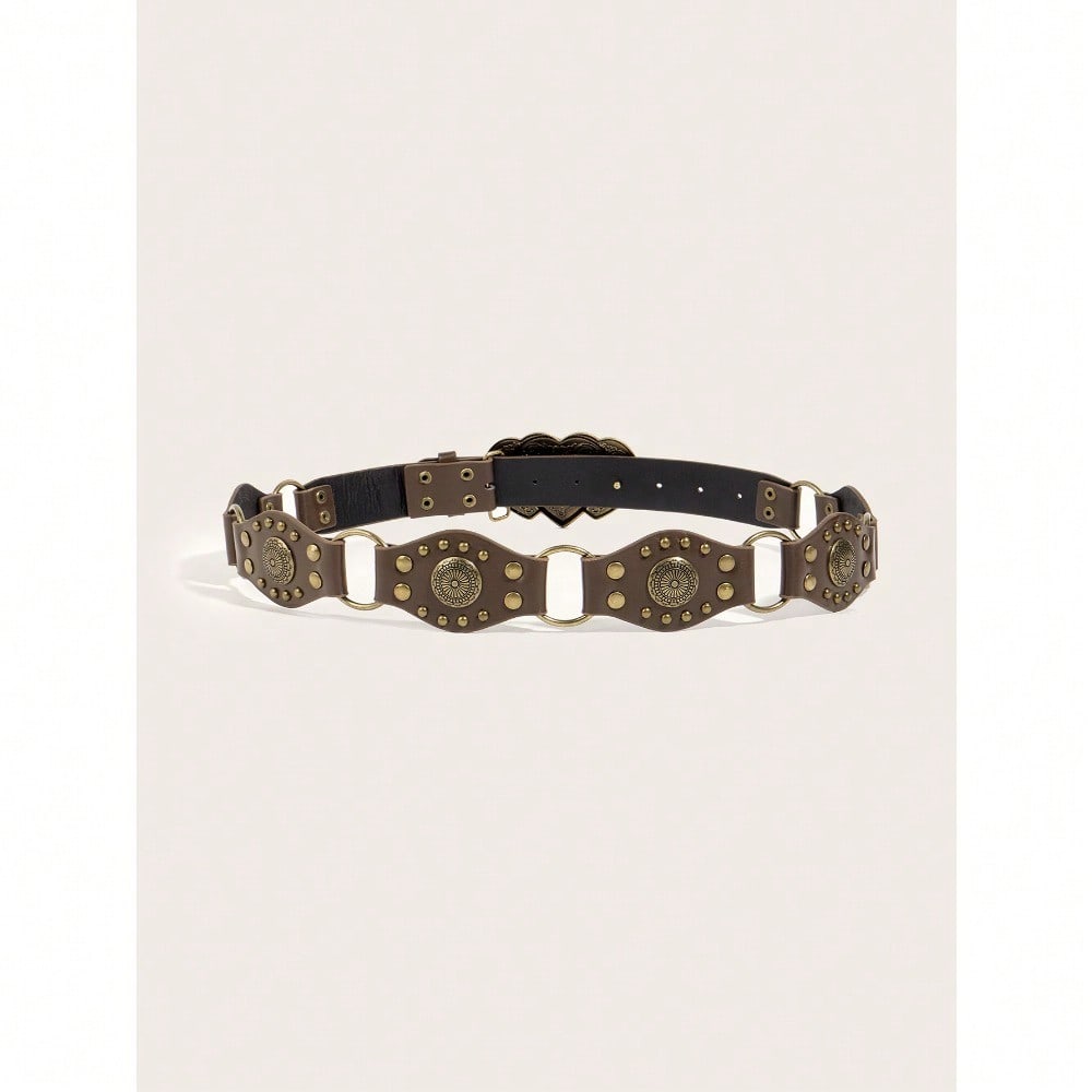 European and American Retro Street Fashion Hollow Ring Splicing Characteristic Waist Belt Versatile Bead Women's Belt