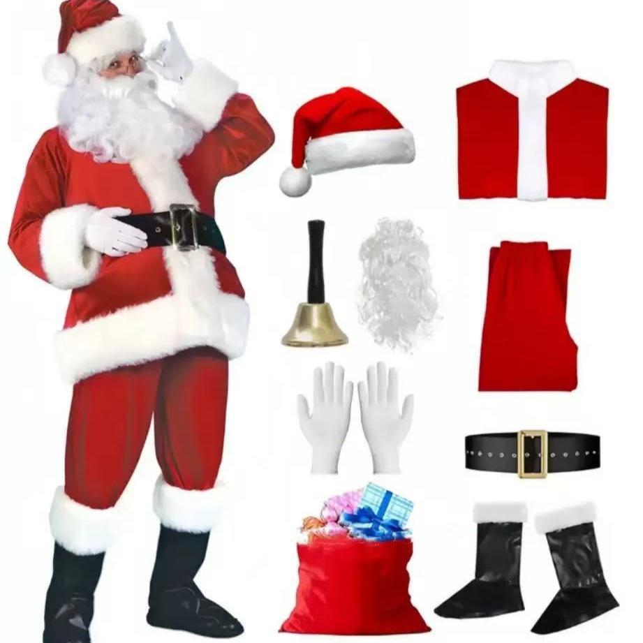 Foreign Trade Christmas Clothing Men's Clothing Women's Clothing Golden Velvet Clothing Clothing Performance Costume Santa Claus
