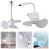 LED Mini Ceiling Fan E27 Base/USB Indoor Ceiling Fan Light Hose Extender Light Bulb Fan with Socket for Bedroom Living Room