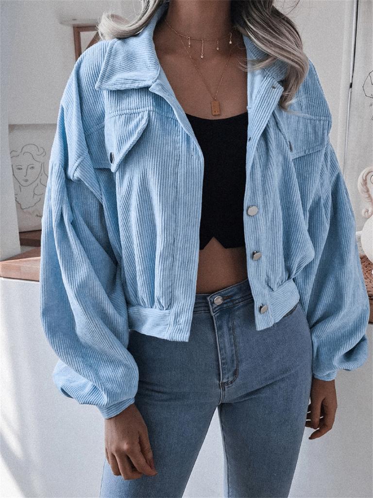 Ins Style Autumn Velvet Long Sleeve Cardigan Jacket for Women