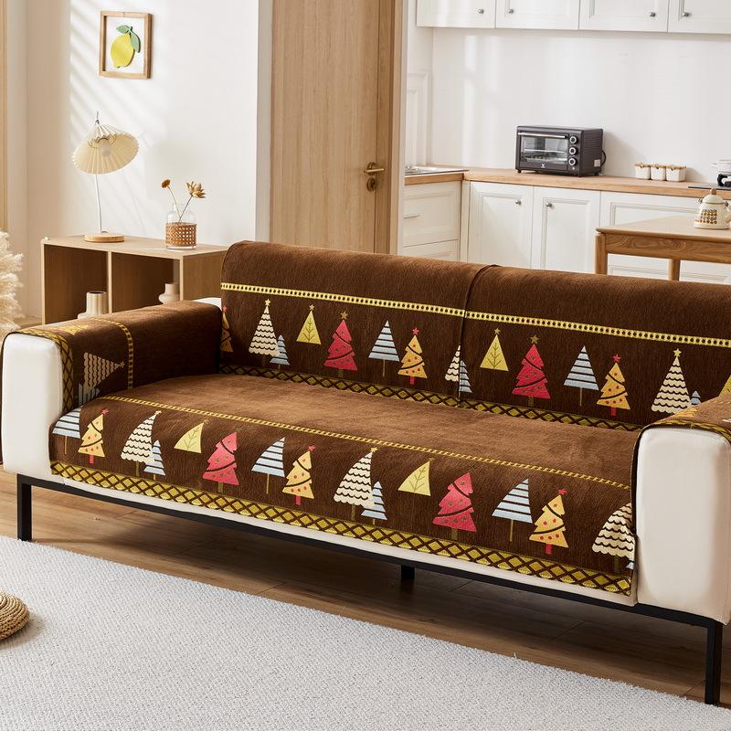 New Sofa Cushion Autumn And Winter Thickened Christmas All-Inclusive Universal Chenille Non-Slip Sofa Cover Dust Cover
