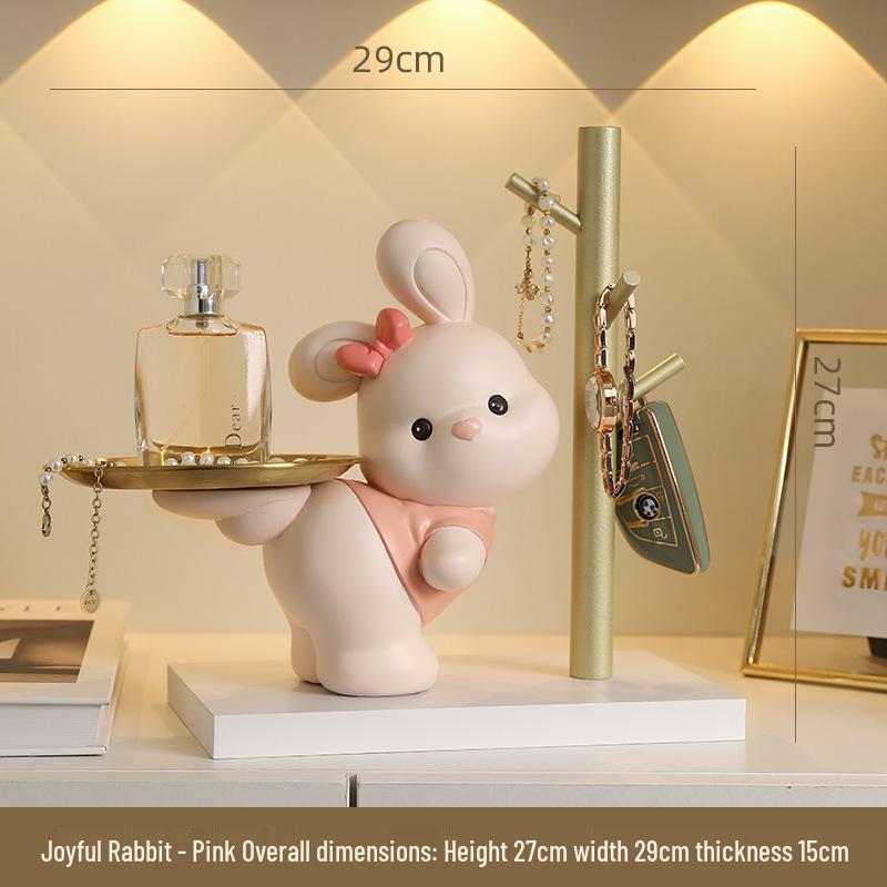 Resin Lucky Cat Key Holder for Children's Room & Entrance