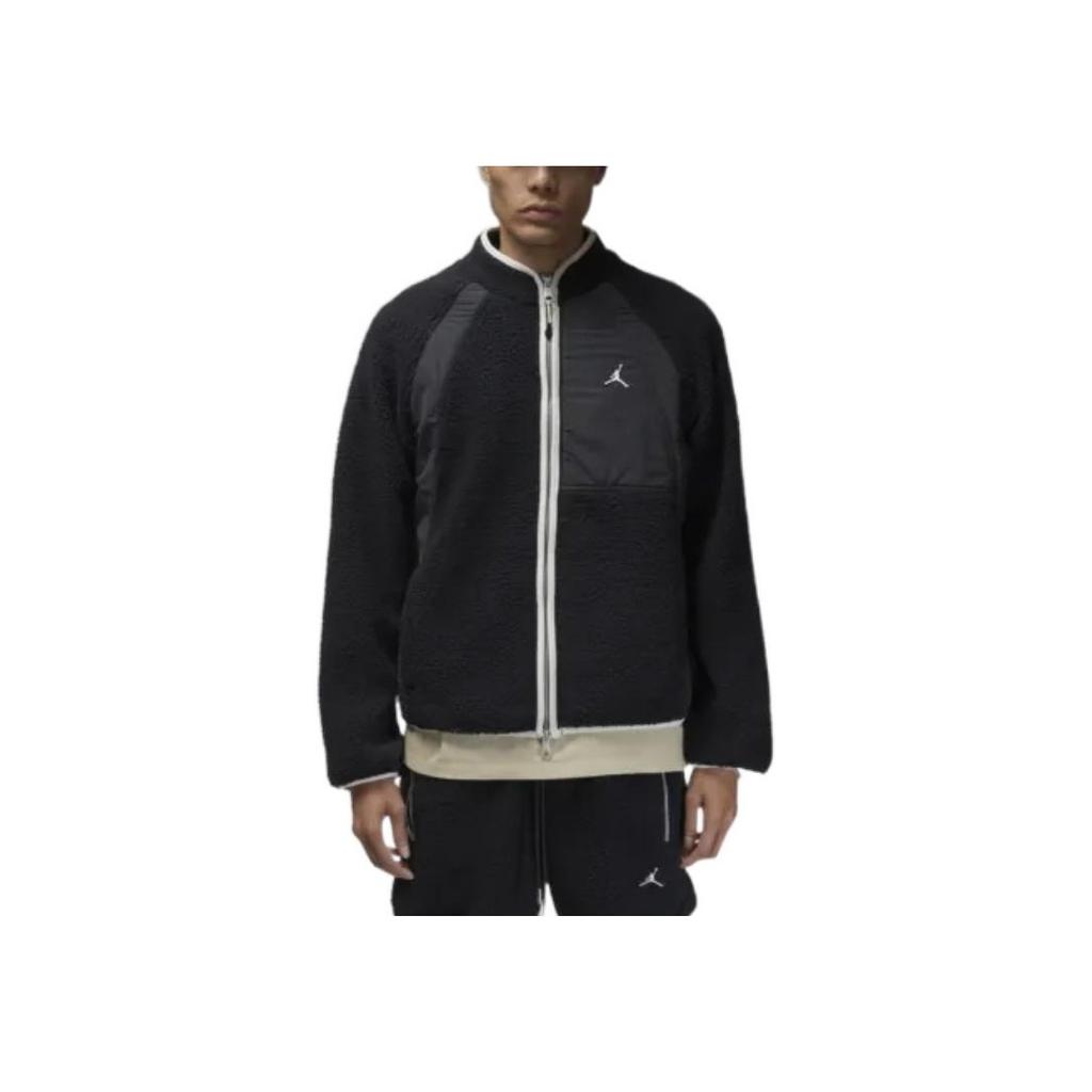 Jordan Essentials Embroidered Logo Fleece Jacket Men Outerwear Black DV1584-010