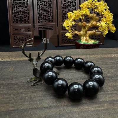 Tibetan Sheep Horn & Black Donkey Hoof Bead Bracelet/Necklace with Round Bead Accessories for Men and Women