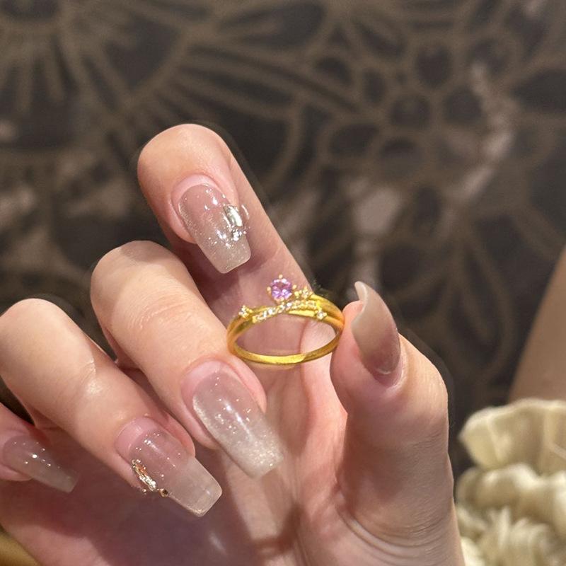 Fine Light Luxury Exquisite Rings for women Fashion Purple inlay diamonds Ring Party Wedding Romantic