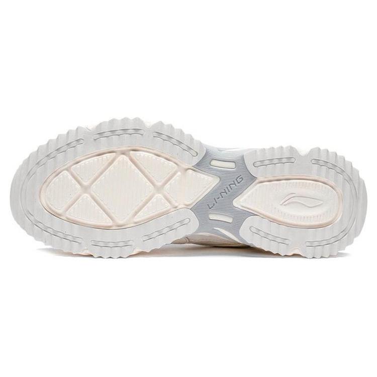 Li Ning Gathering Light Abrasion Resistant Breathable Low Top Running Shoes Women's White Gray ARXT006-3