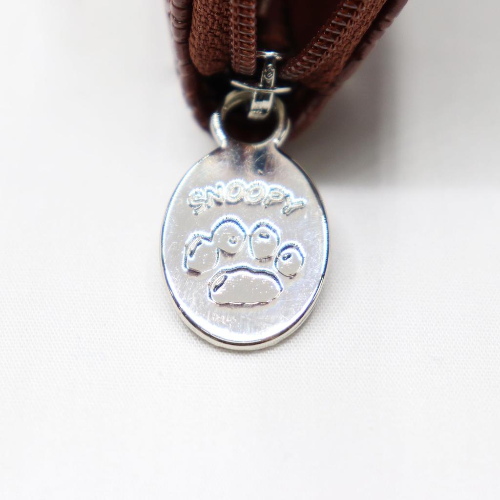 Snoopy Women's Wallet, Coin Purse, Round Zipper, Popular Character Medal Print, Green