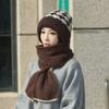 Thickened Knitted Hat Scarf Windproof Ear Protection Cap Casual Beanie Hat  for Women