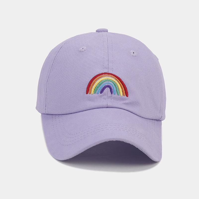 Adjustable rainbow embroidered baseball cap suitable for outdoor travel and sun protection, suitable for both men and women