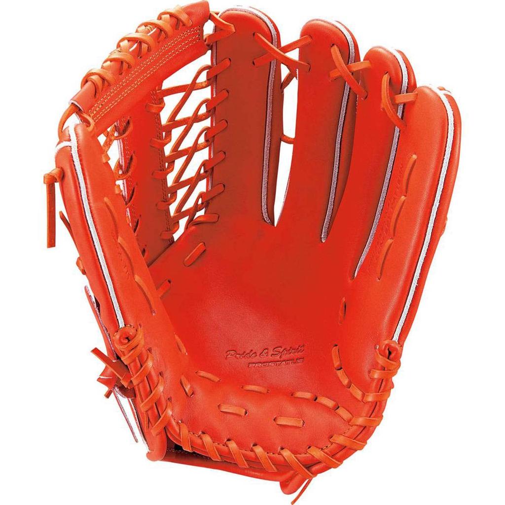 ZETT Pro Status Hard Baseball Glove Deep Size Made In Includes Glove BPROG771 (5800), Left-Handed Throw, Orange, 9, Japan, Bag,
