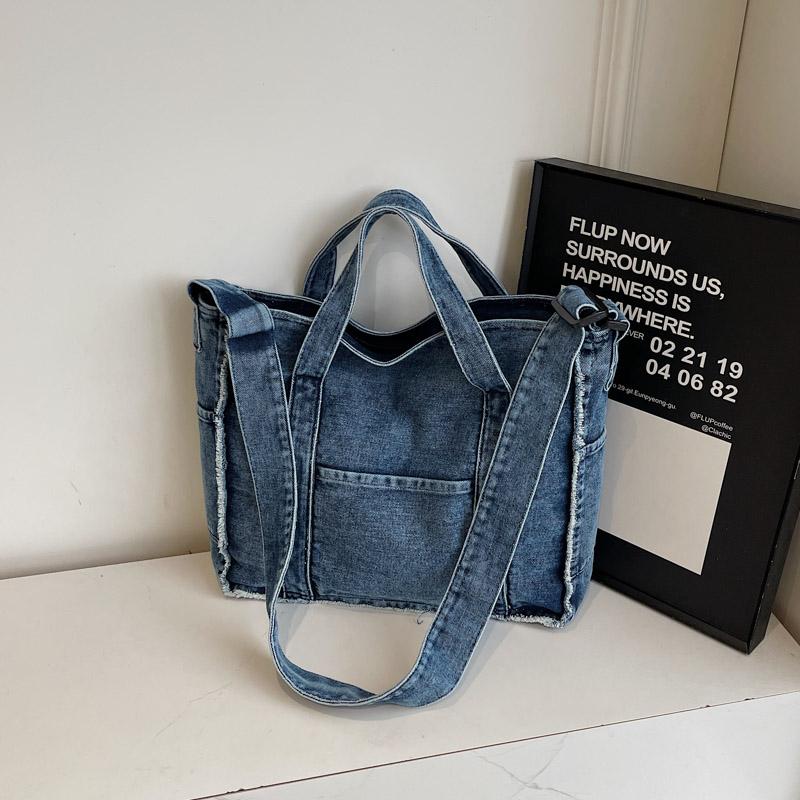 Denim Tote Bag Women Shoulder Bag Crossbody Bag
