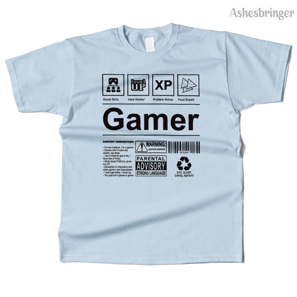 Mens Cotton I'm a Gamer Label Graphic High Quality T Shirt Street Casual Style Tee for Men and Women