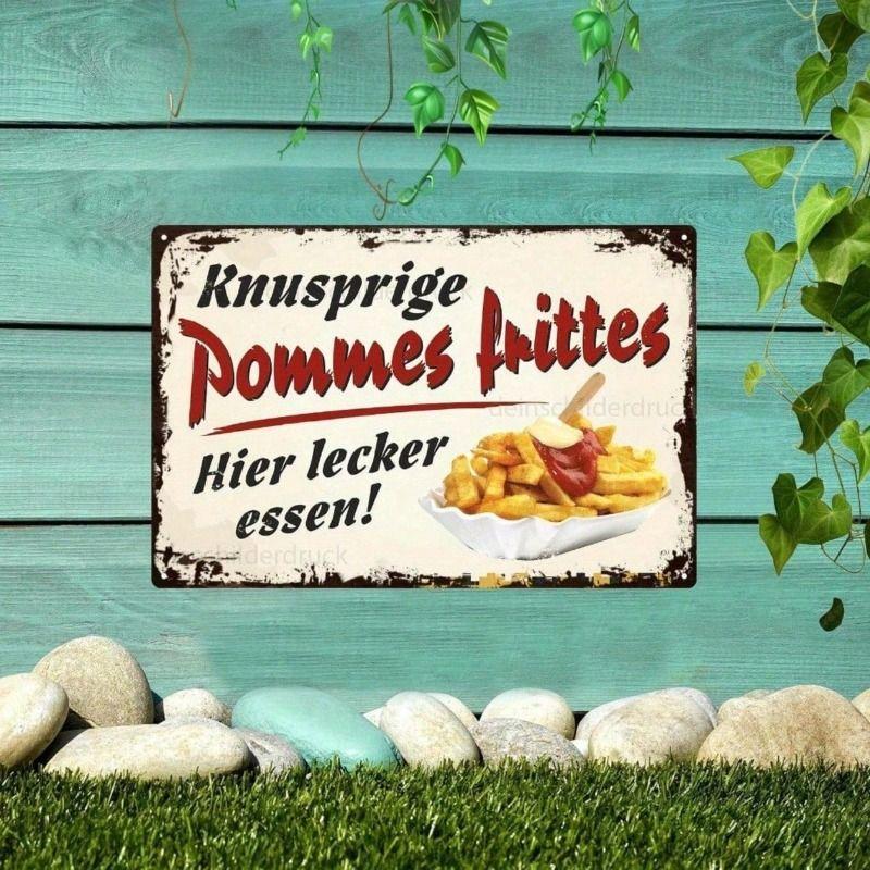 

Metal Poster Wall Art Vintage Fries Retro 2D Bar Decor