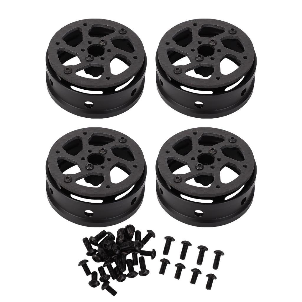 4PCS 2.2 Inch Carbon Fiber RC Wheels Rims High Strength Lightweight RC Crawler Wheel Hub for 1 10 RC Crawler Car