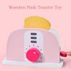 BABIBO Children's Wooden Simulation Toaster Kitchen Set/Girls Pink Bread Machine Kitchen Play House Toys