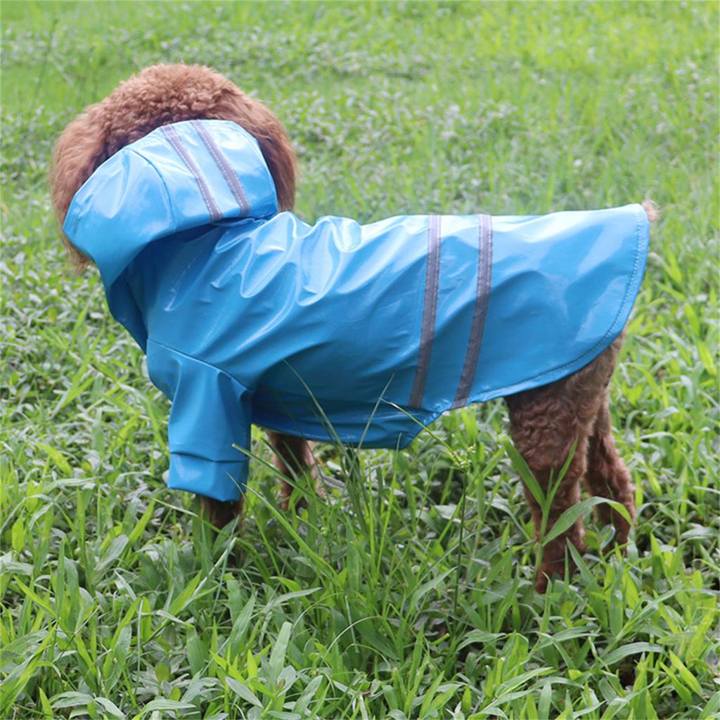 Dog Waterproof Raincoats Ponchos Hoodie with Reflective Strip 4 Sizes To Choose Adjustable Pet Rain Rainwear