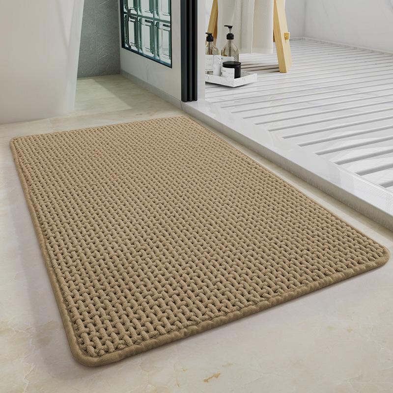 High Quality Chenille Woven Bath Mat Super Absorbent Quick Dry Non-Slip Bathroom Rug Soft Plush Shower Floor Mat