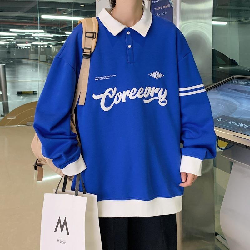 Herren S Pullover Sweatshirt mit Print im koreanischen Stil Lockerer Schnitt
