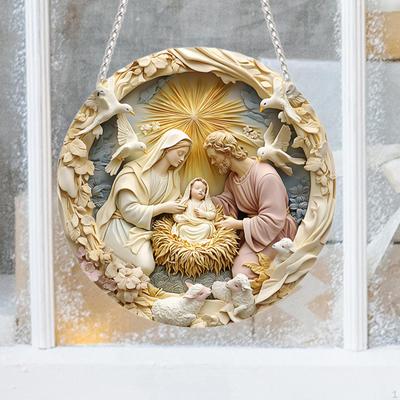 Nativity Scene Ornament Christmas Multipurpose 7.87inchx7.87inch Jesus