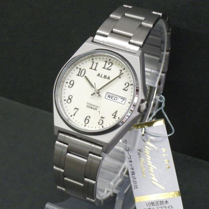 SEIKO ALBA AEFJ409 Titanium Watch with Full Luminous 10 ATM Water Watch Price Dial, Day/ Date Display, Resistant, Men's