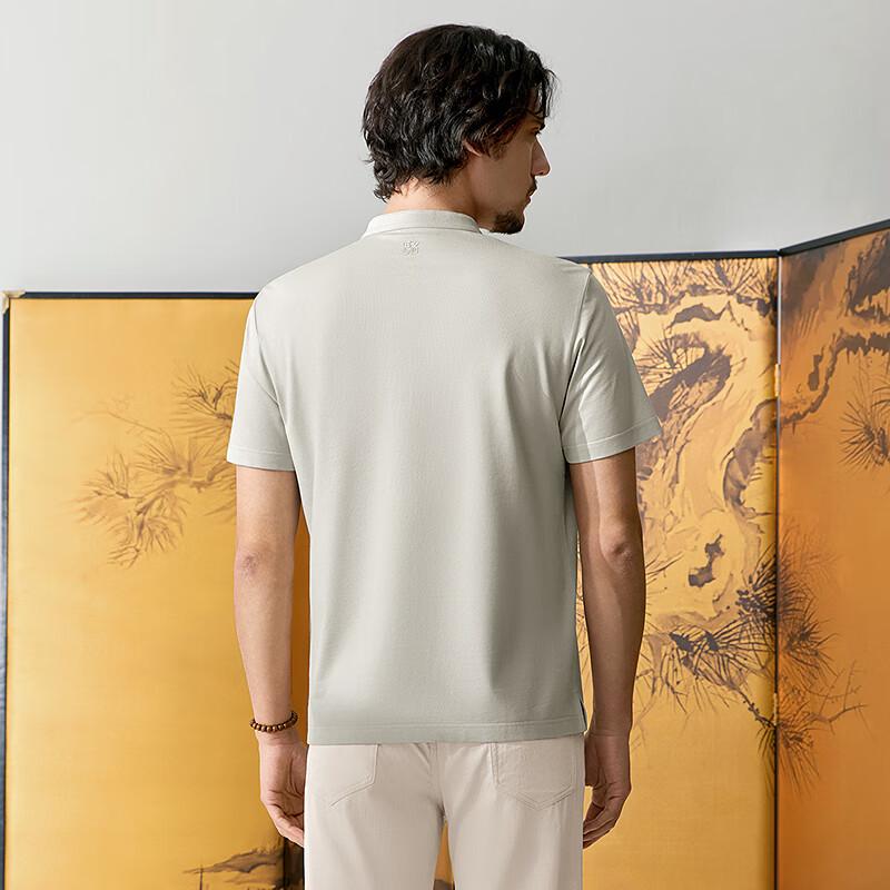 Qipai Men s Chinese Style Frog Button Polo Shirt L