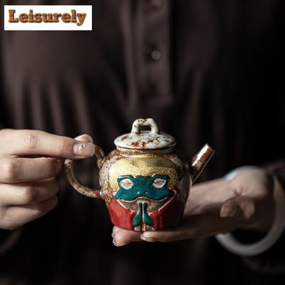 Meisterhaft handgefertigte Zhiye gebrannte Keramik Teetasse Goldzeichnung Reichtum sammelnder Topf Chinesische Teezubereitung Kessel Teegeschirr Geschenk Sammlung