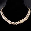 8mm Luxury Cuban Link Necklace for Men Women, Gold Silver Color Iced Out Rhinestone Chain, Hip Hop Bling Street Jewelry Gift