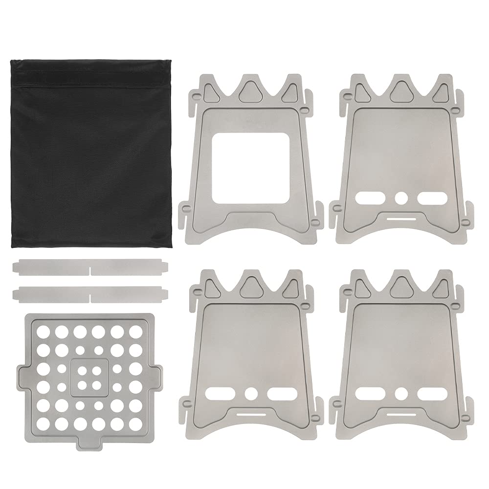 Aeike Titanium Wood Stove, Outdoor Camping, BBQ Stove, Bonfire Stand, Folding Wood Stove (Includes Storage Bag)