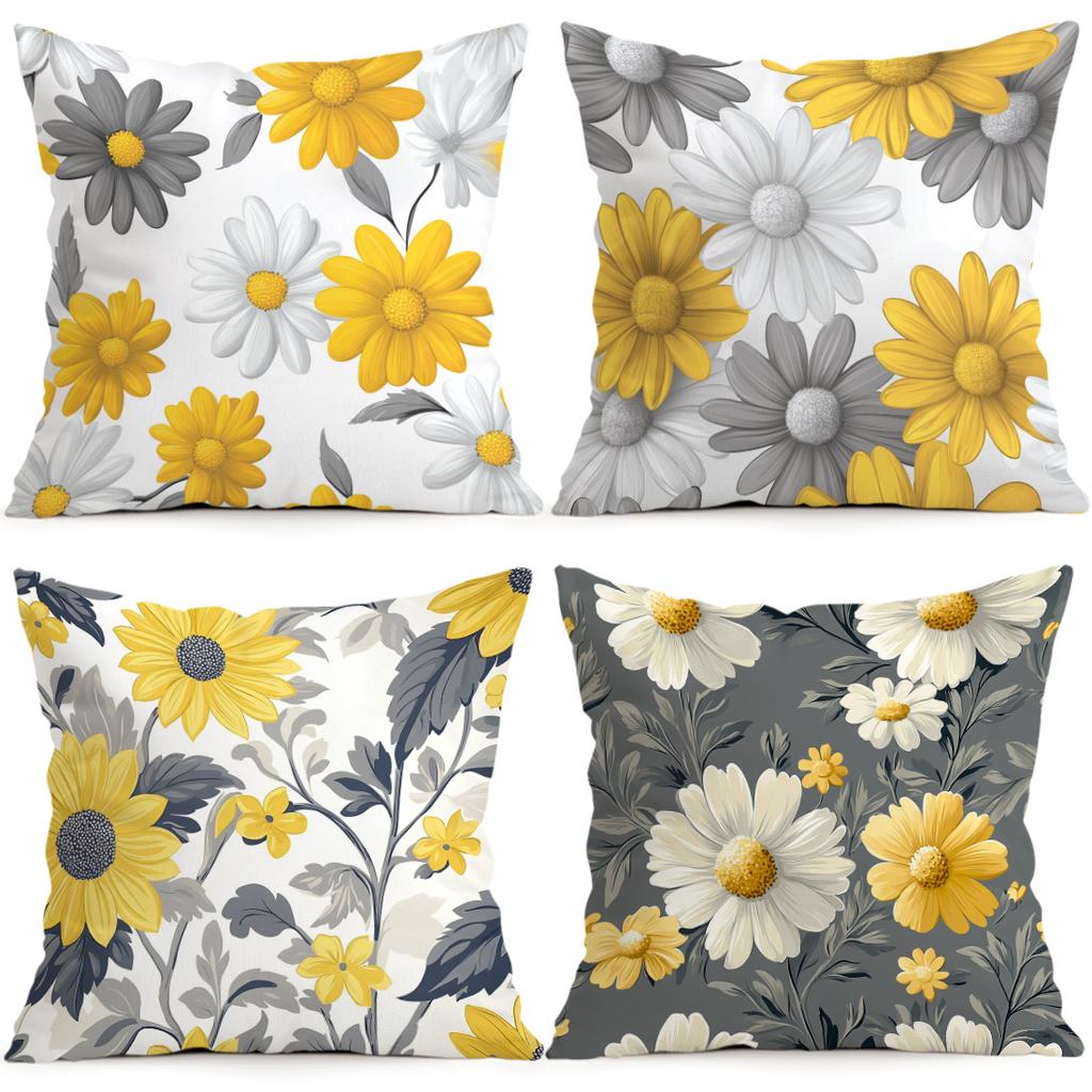 Modern Daisy Cushions Pillowcase Polyester Cushion Cover Throw Pillow Pillowcover Home Car Sofa Decor